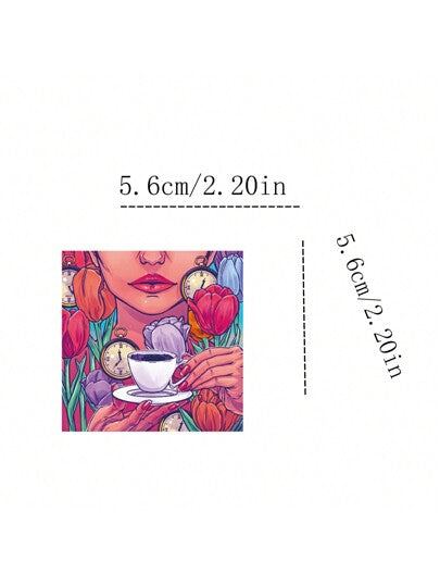 50 قطعة ملصقات قهوة مجسَّمة عالية الجودة، ملصقات لحرفة تزيين الدفاتر، الكمبيوتر المحمول، السيارة، لوح التزلج، زجاجات المياه، الهاتف. هذه الملصقات يمكن أن تجلب الكثير من المتعة إلى حياتك، هدايا مثالية للبالغين والأطفال، مستلزمات المدرسة، عودة إلى المدرسة