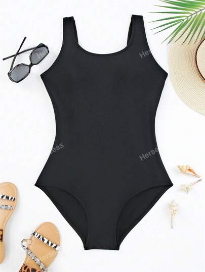 مايوه حريمي قطعة واحدة ملابس السباحة النسائية ذات تصميم كريس كروس على الظهر، بدلة سباحة رياضية، ملابس شاطئية صيفية لأوقات الراحة والحفلات بحمام السباحة