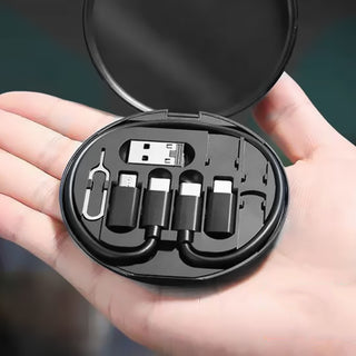 كابل USB C إلى USB C بقوة 60 وات 5 في 1 مصمم للشحن السريع لجميع الهواتف الذكية، مع مجموعة أدوات تتضمن محول، محول OTG، سلك بيانات، وصندوق تخزين لأجهزة آيفون، Type-C، و Micro USB