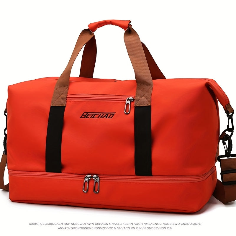 6 ألوان متاحة - حقيبة سفر كبيرة بسعة عالية مع أقسام منفصلة للأشياء الرطبة والجافة، تخزين للأحذية، مناسبة للرحلات التجارية، وصالة الألعاب الرياضية، والتسلق، والتخييم.