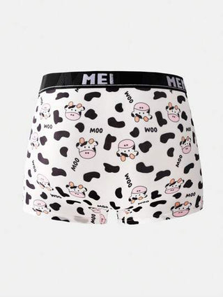 Happy Jammies شورتات بوكسر كاجوال للرجال بطباعة الأبقار والحرف