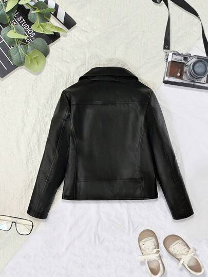 بدلة جلد صناعي للدراجات البخارية للفتيان المراهقين، متعددة الاستخدامات وبسيطة