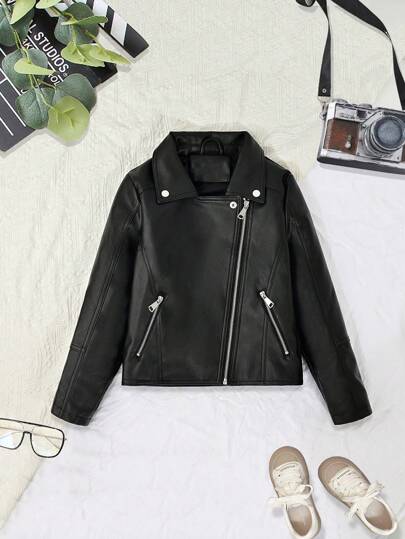 بدلة جلد صناعي للدراجات البخارية للفتيان المراهقين، متعددة الاستخدامات وبسيطة