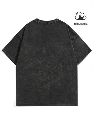 Manfinity EMRG تي شيرت تي شيرت كاجوال قصير الأكمام بطباعة جرافيك وياقة طاقم للرجال، للخروج، هدية للصديق