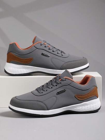 أحذية رياضية كاجوال رجالي بأربطة، أحذية رياضية شارع أنيقة، أحذية ركوب لوح التزلج، أحذية سبورت مسطحة