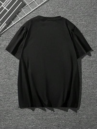 Manfinity Homme تي شيرت برقبة طاقم مطبوع عليه ملك، آستين قصير، كاجوال صيفي، للأصدقاء