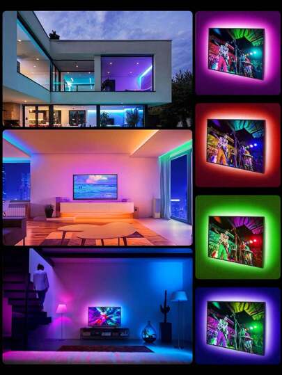 1 لفة من شريط إضاءة خلفية USB 5V RGB LED مع 3 أزرار للتحكم، مناسبة لديكور المنزل والغرفة المعيشة والنوم وخلفية الكمبيوتر، شريط LED عالي الجودة كهدية عيد، شريط ديكوري متعدد الوظائف (بدون جهاز تحكم عن بعد، الأزرار على كابل البيانات)