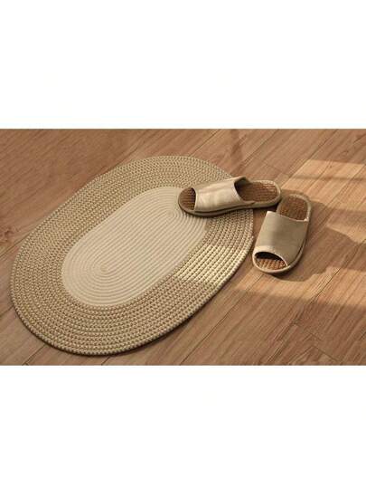 رمضان زينة رمضان سجادة/حصيرة بنمط ياباني بسيط ماص سريع الجفاف مصنوعة من مواد طبيعية محبوكة باليد بمقاس 65*45سم للممر الداخلي