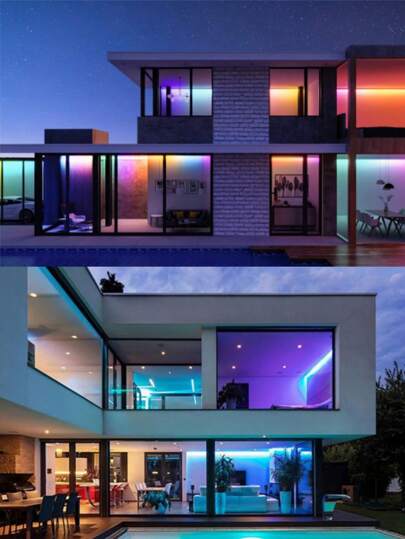 رمضان زينة رمضان 1 قطعة طول 1م/3م/5م/10م/20م شريط إضاءة LED RGB 5050 قابل للتعتيم ، أضواء كبل متغيرة اللون مع وحدة تحكم للديكور المنزلي والحفلات والمطبخ وإضاءة خلفية للتلفزيون، هدايا مثالية