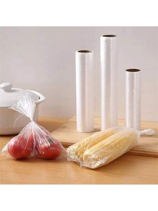 100 قطعة/1 لفة أكياس تخزين الطعام المتينة وغير قابلة للتمزق للفواكه والخضروات، مناسبة للطهي في الهواء الطلق والاستخدام المنزلي