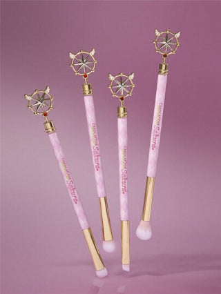 CARDCAPTOR SAKURA | SHEIN مجموعة فرش مكياج العيون 4 قطع مع عصا مفتاح وزخرفة حجر راين