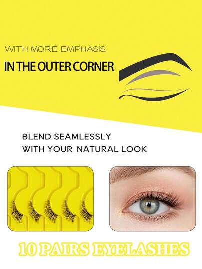 10 أزواج من رموش عين القطة الصناعية نصف العين، أدوات مكياج لتمديد الرموش الناعمة المزيفة، شفافة مع رموش عين قطة طبيعية رفيعة و3D ناعمة، رموش نصفية قصيرة جداً وجميلة، سيقان رفيعة وشفافة، أطراف ممددة، تجعيد طبيعي، قابلة لإعادة الاستخدام، مناسبة جداً...