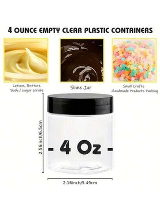 علب بلاستيكية شفافة سعة 4 أونصات مع أغطية 6/12/24 عبوة - حاويات تجميلية دائرية لتخزين الغسول والكريم والمرهم وزبدة الجسم والمكياج والأحجار الكريمة والعينات والسفر