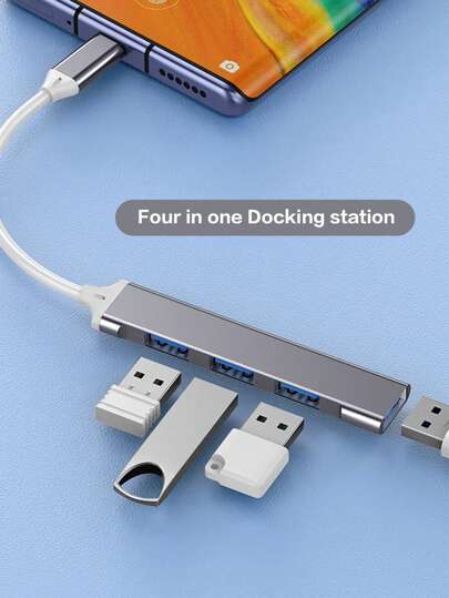 Reletech محطة وصل نوع سي، محول يو اس بي سي 3.0 المنفصل متوافق مع حاسوب محمول ابل، محول عرض 4K وشحن باستخدام تقنية PD، محطة توسع مدخل نوع سي 4 في 1