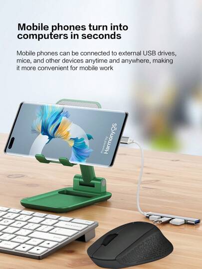 Reletech محطة وصل نوع سي، محول يو اس بي سي 3.0 المنفصل متوافق مع حاسوب محمول ابل، محول عرض 4K وشحن باستخدام تقنية PD، محطة توسع مدخل نوع سي 4 في 1