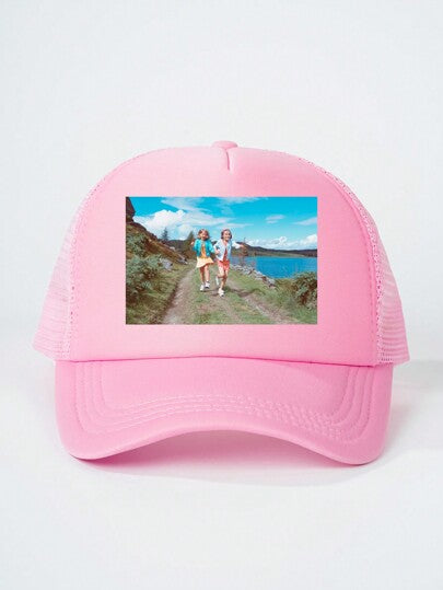 قبعة قاعدة مصممة شخصياً مطبوعة بصورة وبلون أحادي من الشبك ، قابلة للتعديل تحمي من الشمس مناسبة للربيع والخريف للسفر والشاطئ ، طراز Y2K مناسب للشباب هدية عودة للمدرسة في فصل الشتاء ، عيد الحب للبنات والأولاد