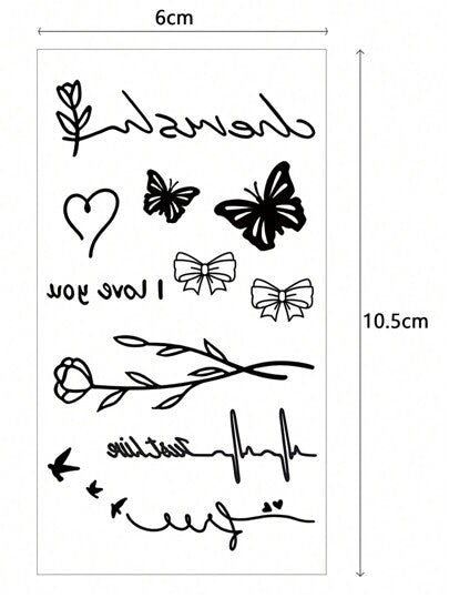 (20 ورقة/طقم) وشم مؤقت بتصميمات صغيرة واقعية لحيوانات، كواكب، زهور، مختلط ، مقاوم للماء، طويل الأمد، تصميمات مخصصة، مناسبة للأصابع والرسغ ومناطق صغيرة بالجسم