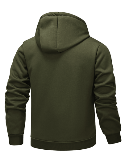 1 جاكيت هوديي من الفليس للرجال، جاكيت خارجية كاجوال مزودة بسحّاب