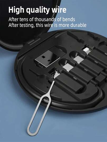 مجموعة محول USB متعدد الكبلات الشاحنة، حامل هاتف، علبة تخزين للهواتف - متوافق مع IOS، أندرويد، نوع C، متوافق مع الهاتف الايفون، أندرويد، كاميرا، MP3 محول كوني