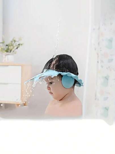 غطاء واقي الأذن لغسل شعر الأطفال في الحمام قطعة واحدة، أداة حمام بسيطة ومريحة (مصنوعة من مادة إيفا وليس مادة السيليكون، الحجم 11.41 ل * 11.41 ل)