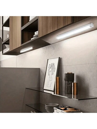 قطعة واحدة من ضوء خزانة استشعار الحركة اللاسلكي بتقنية LED، ضوء ليلي قابل لإعادة الشحن بالمغناطيس USB (10/20/30/50 سم) للإضاءة الآمنة في المطبخ والغرفة والخزانة والدرج والممر (يرجى مشاهدة الفيديو لدليل التركيب)