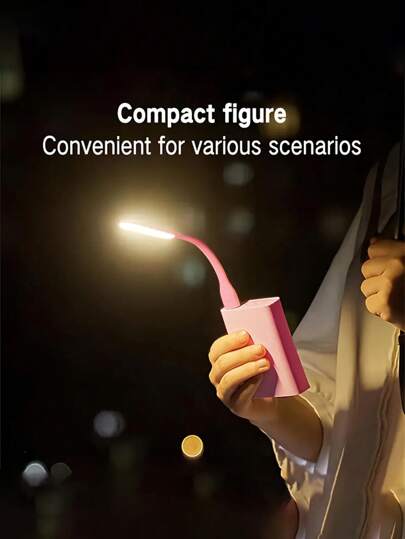 إضاءة ليلية LED عنق مرن 1/2 قطعة، مصباح مكتب محمول بواجهة USB للقراءة والدراسة وأكثر