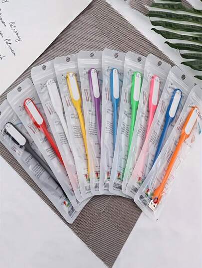 إضاءة ليلية LED عنق مرن 1/2 قطعة، مصباح مكتب محمول بواجهة USB للقراءة والدراسة وأكثر