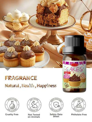EMBRACEX. زيوت عطرية أساسية 10مل عطر كعكة ، عطر كعكة شائع ، عطر حلو و أفضل عطور للسيارة ، أرواما تيربي بدون لهب ، هدايا مضحكة للنساء ، الأمهات ، الزوجات ، الأخوات ، المراهقات ، الصديقات لأجهزة ترطيب الهواء و صناعة الشموع/ الصابون والعناية بالبشرة