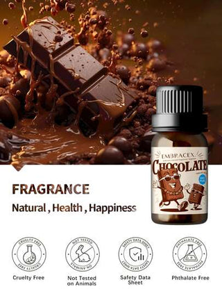 EMBRACEX. زيوت أساسية عطرية حجم 10 ملليلتر بنكهة الشوكولاتة للعلاج بالروائح العطرية، عطر مستحضرات علاج بالروائح للسيارة ، مرطبات، موزعات الروائح، قوالب الشموع/الصابون ، العناية بالبشرة ، رائحة وعطور مسلية كهدايا للنساء والأمهات والصديقات ، زيوت...
