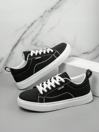 أحذية كانفاس للرجال، تصميم بسيط، أحذية سبور لونها أحادي