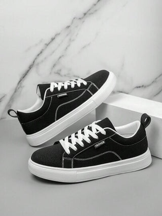 أحذية كانفاس للرجال، تصميم بسيط، أحذية سبور لونها أحادي