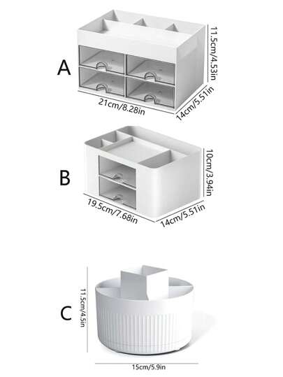 صندوق تخزين مكتبي قطعة واحدة ب- 2/4 أدراج، صندوق تعبئة وتخزين أقلام و بطاقات على المكتب، مناسب للمكاتب والتخزين المنزلي للمستحضرات والمواد المكتبية، مناسب للمكتب والمنزل وإمدادات عودة الطلاب للمدرسة.