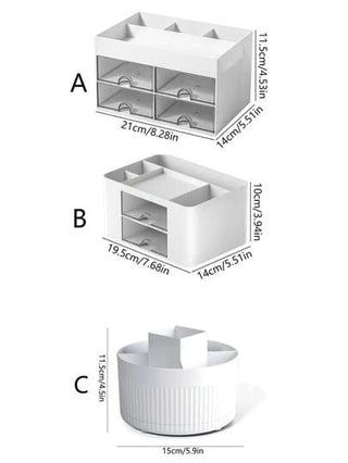 صندوق تخزين مكتبي قطعة واحدة ب- 2/4 أدراج، صندوق تعبئة وتخزين أقلام و بطاقات على المكتب، مناسب للمكاتب والتخزين المنزلي للمستحضرات والمواد المكتبية، مناسب للمكتب والمنزل وإمدادات عودة الطلاب للمدرسة.
