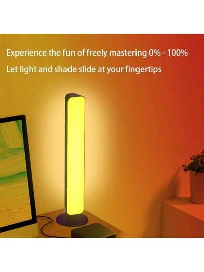 نور محيط مكتبي LED جزئية/2 حزمة، شريط LED ذكي، أعمدة إضاءة RGB بريموت كنترول أضواء خلفية LED للتلفزيون، بريموت كنترول للألعاب، السينما، الكمبيوتر، ديكور الغرفة