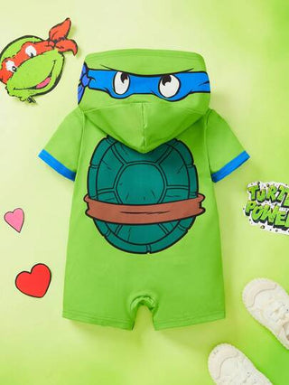 TEENAGE MUTANT NINJA TURTLES X بدلة رضيع ذات غطاء على شكل رومبير مطبوعة برسوم كرتونية عارضة