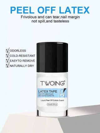 TWOING 0.51أوقية سائل قشر الاظافر المانع للتجاوز السائل وحافة الغراء المطاطي ، حارس بشرة الاظافر المراد إزالتها بالسائل المانعة للتجاوز ، حامي علامة الطلاء المفصلي ، ملحق مانيكير