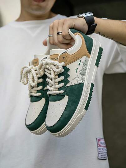 (المقاس أصغر قليلاً) أحذية رياضية كاجوال رجالية منخفضة القمة ذات طباعة عشوائية، أنيقة، مريحة، متعددة الاستخدامات، أحذية للتنزه في الهواء الطلقرمضان