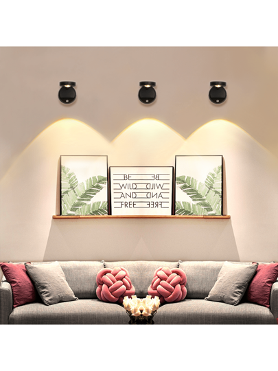 ضوء جداري داخلي لإضاءة اللوحات ذو حساسية الحركة بتقنية LED، لعرض الصور واللوحات والمعارض، يعمل ببطارية بسعة 1200mAh، ويحتوي على إضاءة عدسية واحدة، ويعلق على الدرج وغرفة المعيشة