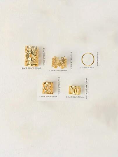 50قطعة من مشابك الشعر المضفر، إكسسوارات مجوهرات الضفيرة، ديكور شعر مضفر