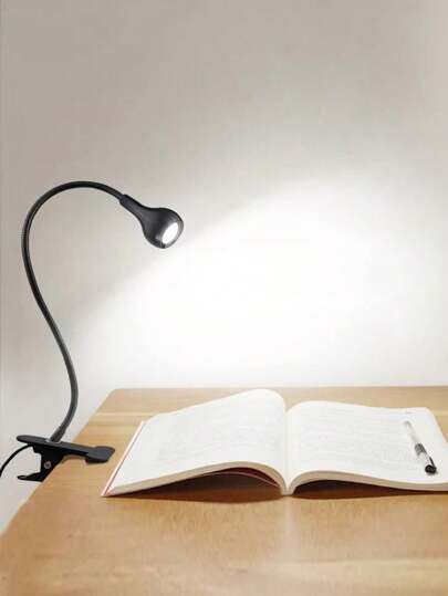 1 قطعة مصباح مشبك ذو إضاءة عالية للعناية بالعين ، أسود اللون ، أبيض بارد / أبيض دافئ ، أنبوب ناعم قابل للتعديل ، مصباح مكتب بقوة USB للغرفة والمكتب