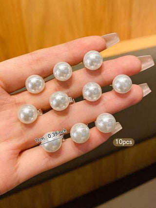 10 قطع مشابك شعر أطفال مزينة بخرز اصطناعي، اكسسوارات شعر أنيقة وأنيقة