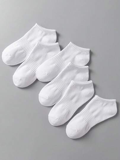 6 أزواج جوارب قصيرة قابلة للتنفس مرنة جدًا من اللكرا المنسوجة للرجال مناسبة للارتداء اليومي، للجيم