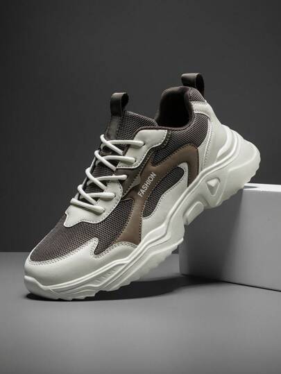 أحذية رياضية للرجال خفيفة ومريحة للتنزه تتميز بتصميم الرسوم المطبوعة والخطوط ، أحذية رياضية عصرية كاجوال