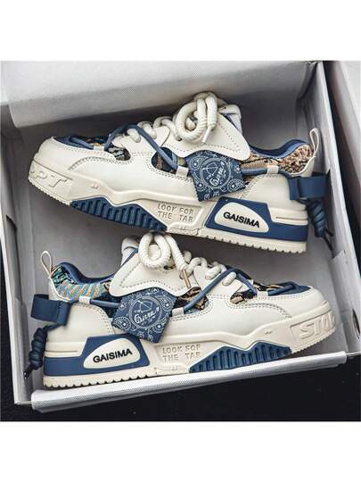 DareSee حذاء رياضي كاجوال للرجال من قماش البوط تهوية مميزة وصيفي، سميك لا انزلاقي، بنقشات جرافيتي عشوائية وملائم لأوقات الفراغ لحفلات الموسيقى والموضة الراجعة للمدارس