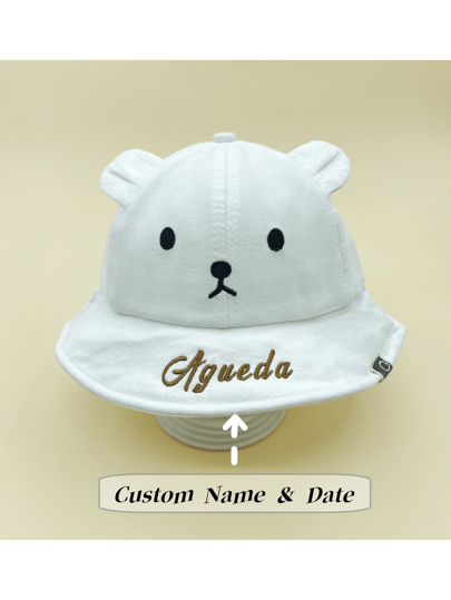 قبعة شمس خفيفة الوزن بتصميم أذن الدب الصغير، قابلة للتخصيص بطرز نصوص، مناسبة للاستخدام الداخلي والخارجي في الصيف، هدايا لعيد الحب ، عودة للمدرسة وفكرة هدايا شتوية للأولاد والفتيات