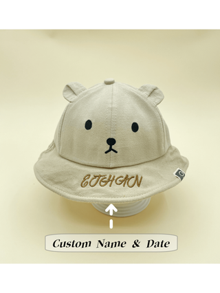 قبعة شمس خفيفة الوزن بتصميم أذن الدب الصغير، قابلة للتخصيص بطرز نصوص، مناسبة للاستخدام الداخلي والخارجي في الصيف، هدايا لعيد الحب ، عودة للمدرسة وفكرة هدايا شتوية للأولاد والفتيات