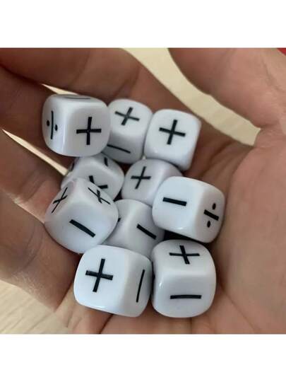 20/10 قطعة نرد تعليمي للرياضيات بالرموز للجمع والطرح والضرب والقسمة، ألعاب حفلات للبالغين مناسبة لعيد الهالوين/عيد الميلاد/