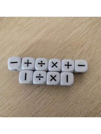 20/10 قطعة نرد تعليمي للرياضيات بالرموز للجمع والطرح والضرب والقسمة، ألعاب حفلات للبالغين مناسبة لعيد الهالوين/عيد الميلاد/