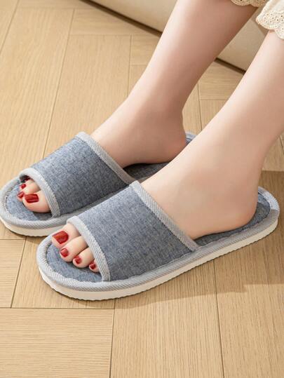 أحذية منزلية داخلية نسائية لا تنزلق ذات لون حلوى مبطنة بفراء، قماش أسمك ودافئ للخريف/الشتاء