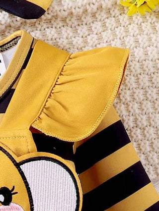 فساتين بيبي Persoplay Kids طقم بيبي جيرلز يتكوّن من ملابس علوية بأكمام طويلة مخطط بنمط النحلة + بنطلون ترهيم رسمي بنمط النحلة